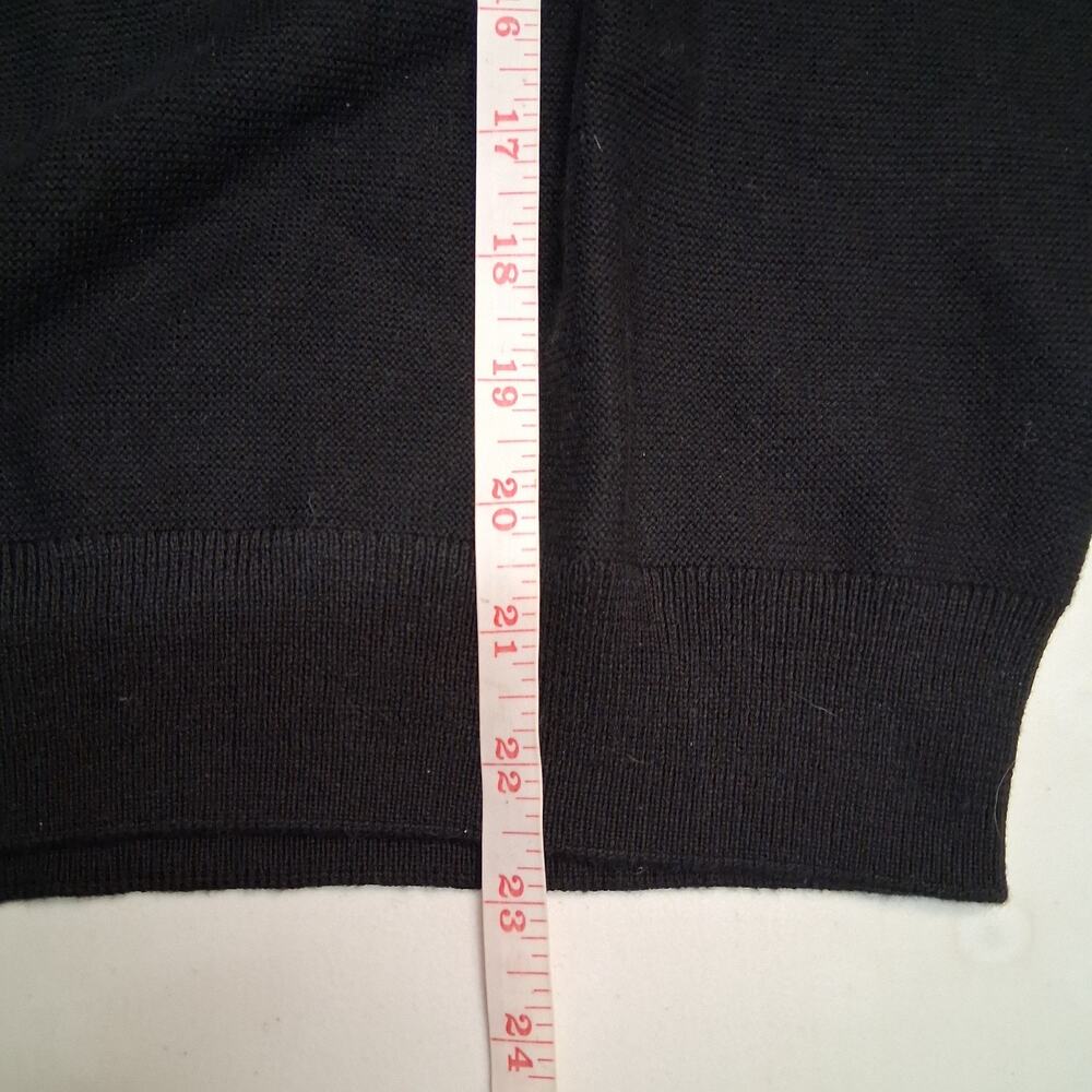 Quince Lightweight Cotton Cashmere Blend Link-Stitch Dolman Sweater Black Small - Picture 4 of 7